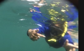 Taylor diving during oceanographic research in the Gulf of Mexico